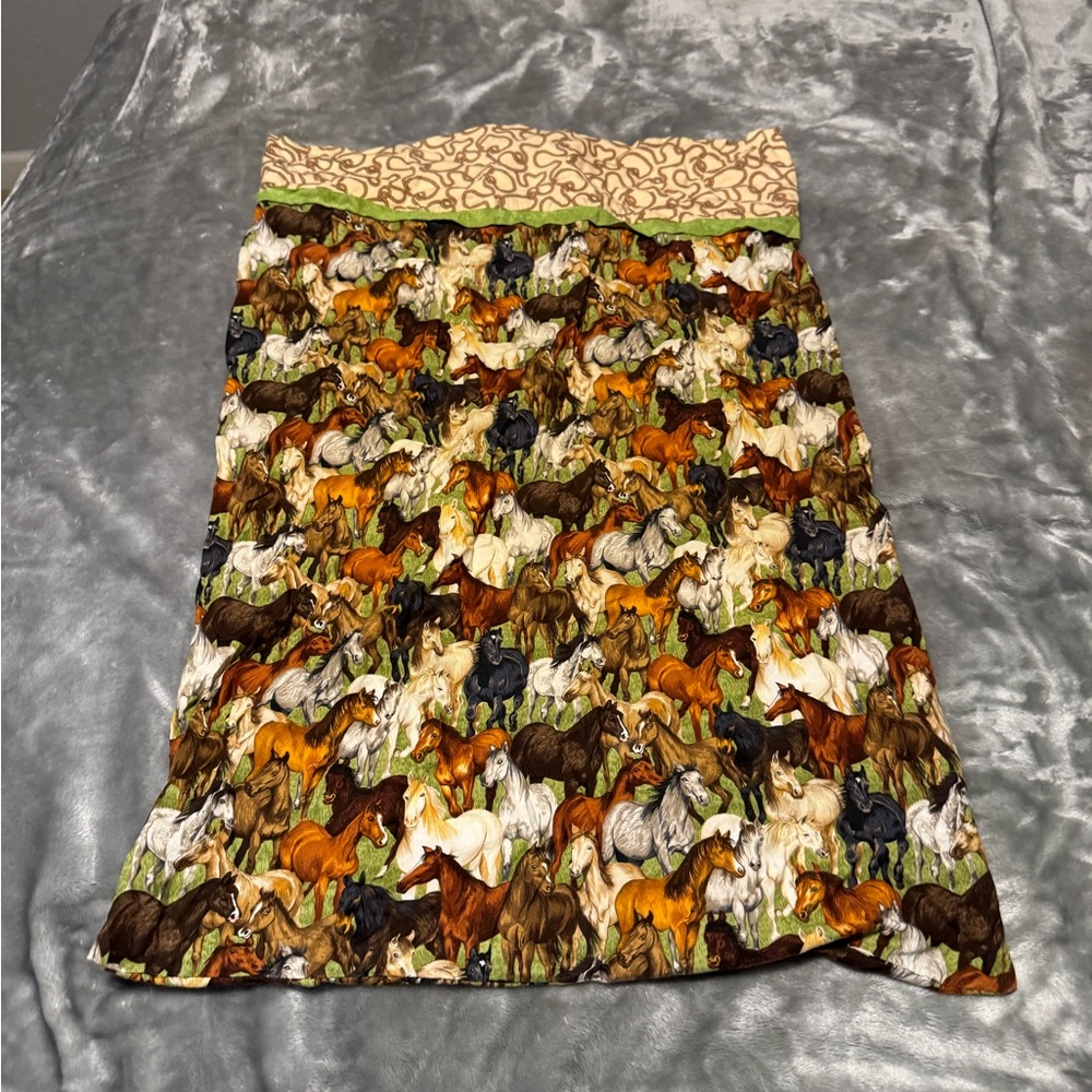 Horse Patterned Pillow Case Handmade